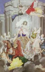 Triumph of King Louis XIV (1638-1715) of France driving the Chariot of the Sun preceded by Aurora (gouache on paper) | Obraz na stenu