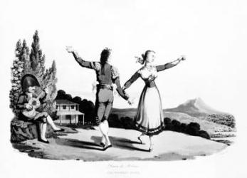 The Boleras Dance, illustration from 'Sketches of the Country, Character, and Costume, in Portugal and Spain', print by John Heaviside Clark, 1809 (aquatint) | Obraz na stenu