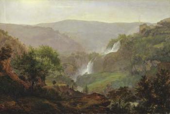 Waterfall near Tivoli, c.1808 (oil on paper on canvas) | Obraz na stenu