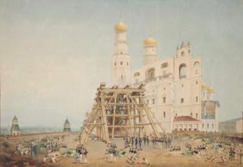 Raising of the Tsar-bell in the Moscow Kremlin in 1836, 1839 (w/c on paper) | Obraz na stenu