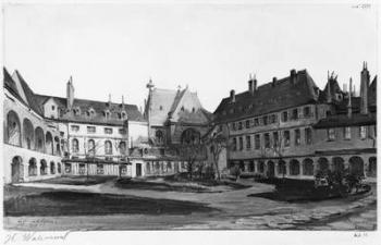 View of the Maternite Port-Royal, the cloister, 1905 (w/c on paper) (b/w photo) | Obraz na stenu