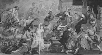 The Apotheosis of Henri IV and the Proclamation of the Regency of Marie de Medici, 1622-25 (oil on canvas) (b/w photo) | Obraz na stenu
