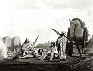 Gauchos (Rustics) of Tucuman, 1820 (engraving) (b/w photo) | Obraz na stenu