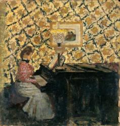 Misia at the Piano, 1895-96 (oil on cardboard) | Obraz na stenu