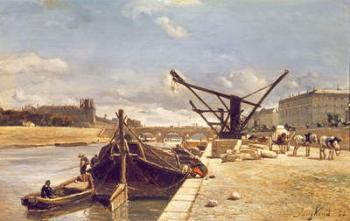View of the Pont Royal, Paris (oil on canvas) | Obraz na stenu
