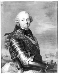 Portrait of Etienne-Francois, duke of Choiseul (1719-85) (oil on canvas) (b/w photo) | Obraz na stenu