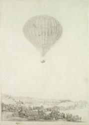 The Montgolfier Brothers, c.1800-08 (black chalk on paper) | Obraz na stenu