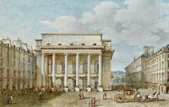 View of the Facade of the Theatre Italien (Salle Favart) (w/c on paper) | Obraz na stenu