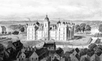 Heriot's Hospital, from the Castle Hill, engraved by William Watkins, c.1830 (engraving) | Obraz na stenu