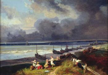 View of Dieppe (oil on canvas) | Obraz na stenu