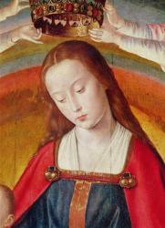 The Virgin Mary with her Crown, detail of the Coronation of the Virgin, centre panel from the Bourbon Altarpiece, c.1498 (oil on panel) (detail of 57630) | Obraz na stenu