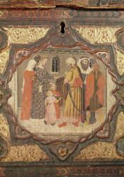 Detail of a cassone showing the story of Saladin and Torello of Istria, by Giovanni Boccaccio (tempera on panel) (see also 444280-81) | Obraz na stenu