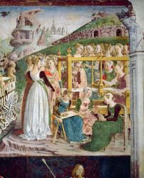 The Triumph of Minerva: March, from the Room of the Months, detail of the weavers, c.1467-70 (fresco) | Obraz na stenu