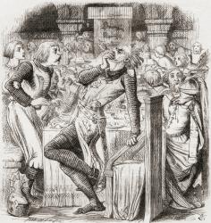 Illustration after J. Tenniel for the poem 'The Blasphemer's Warning', from 'The Ingoldsby Legends or Mirth and Marvels', by Thomas Ingoldsby, published in 1865 (litho) | Obraz na stenu