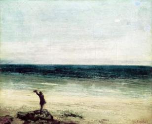 The Artist on the Seashore at Palavas (oil on canvas) | Obraz na stenu
