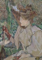 Woman with Gloves, 1891 (oil on cardboard) | Obraz na stenu