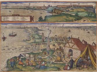 Views of Cadiz (hand coloured engraving) | Obraz na stenu