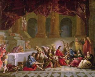 Jesus Washing the Disciples Feet (oil on canvas) | Obraz na stenu