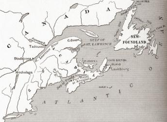 Map of Acadia, 17th century colony of New France in northeastern North America, and the water highway to Canada. From The History of Our Country, published 1899 | Obraz na stenu