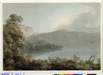 Lake of Vico Between Rome and Florence, 1783 (graphite & w/c on heavy laid paper) | Obraz na stenu