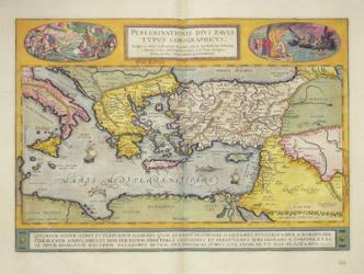 'Peregrinationis Divi Pauli Typus Corographicus' page from the 'Atlas Major', 1662 (coloured engraving) | Obraz na stenu