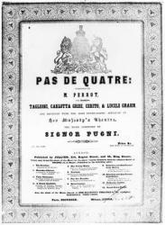 Cover of the sheet music for 'Pas de Quatre' by Jules Perrot, c.1845 (printed paper) | Obraz na stenu