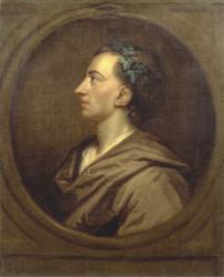 Alexander Pope (1688-1744) Profile, Crowned with Ivy (oil on canvas) | Obraz na stenu
