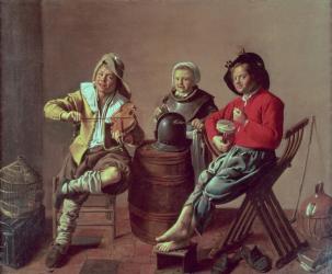 Two Boys and a Girl Making Music, 1629 (oil on canvas) | Obraz na stenu