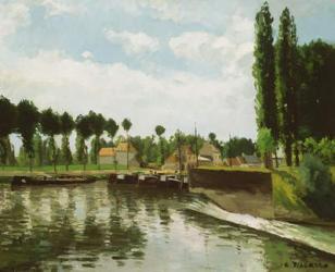 The Lock at Pontoise, 1869-70 (oil on canvas) | Obraz na stenu