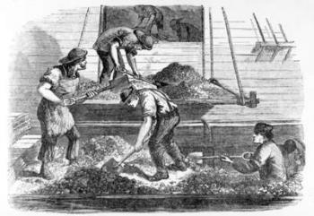 Ballast-heavers at work in the Pool, illustration from 'London Labour and the London Poor' by Henry Mayhew, c.1840s (litho) | Obraz na stenu