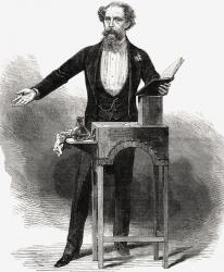 Charles Dickens giving a reading, from 'The Illustrated London News', 1870s (litho) | Obraz na stenu