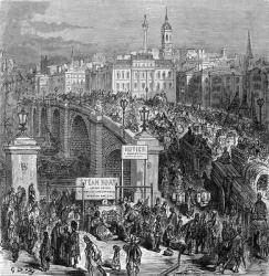London Bridge, engraved by Stephane Pannemaker, 1875 (engraving) | Obraz na stenu