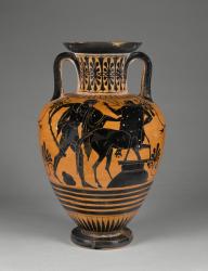 Athenian Attic black-figure neck amphora with Heracles and centaur, c.480-60 BC (terracotta) | Obraz na stenu