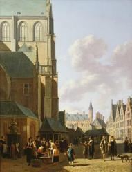 The Grote Markt, Haarlem, looking west (oil on panel) | Obraz na stenu