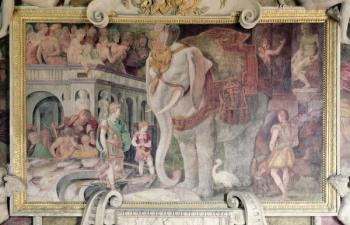 The Royal Elephant, from the gallery of Francis I (1494-1547) (fresco) | Obraz na stenu