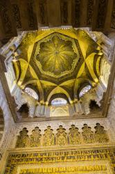 Cordoba, Cordoba Province, Andalusia, Spain. Decoration above the mihrab of La Mezquita, the Great Mosque. Also known as the mosque-cathedral. The Historic Centre of Cordoba is a UNESCO World Heritage Site. | Obraz na stenu