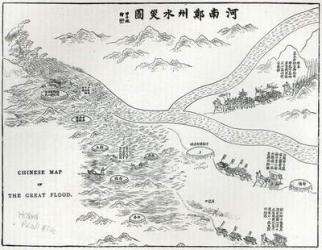 Chinese map of the Great Flood, from 'Leisure Hour', 1888 (engraving) | Obraz na stenu