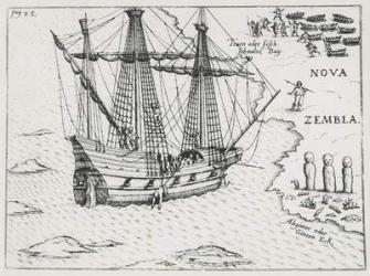 Barents' ship at Nova Zembla, 1598 (engraving) | Obraz na stenu