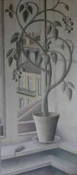 Plant in Window, oil on panel | Obraz na stenu