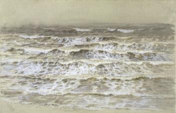 Study of Waves (grey & brown wash, gouache and graphite on paper) | Obraz na stenu