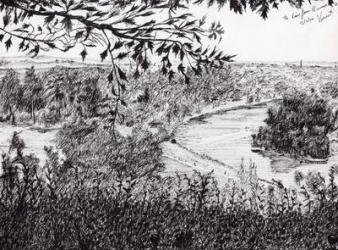 View from Richmond Hill London, 2004, (ink on paper) | Obraz na stenu