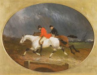 The Return from the Hunt in the Rain (oil on canvas) | Obraz na stenu