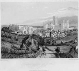 Durham Cathedral and Castle from Newcastle Road, 1841 (engraving) | Obraz na stenu