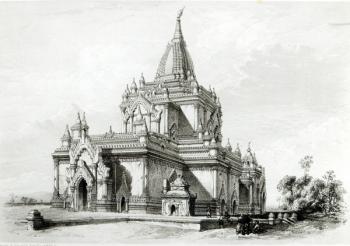 North Eastern view of Gaudapalen Temple at Pagan (engraving) | Obraz na stenu