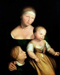 The Artist's Wife and Children, 1528 (oil on canvas) | Obraz na stenu