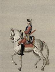 Equestrian portrait of Prince Charles de Beauveau-Craon (1720-93) (gouache on paper) | Obraz na stenu