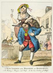 A Man Loaded with Mischief, or Matrimony, c.1766 (colour etching) | Obraz na stenu