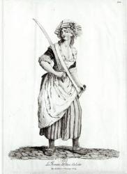 Female Sans-Culotte, 1792 (engraving) (b/w photo) (see 187819 for colour) | Obraz na stenu