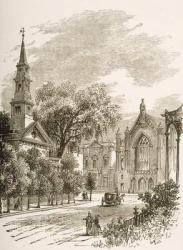 St Mark's Church in-the-Bowery, New York, c.1880 (litho) | Obraz na stenu