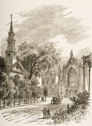 St Mark's Church in-the-Bowery, New York, c.1880 (litho) | Obraz na stenu